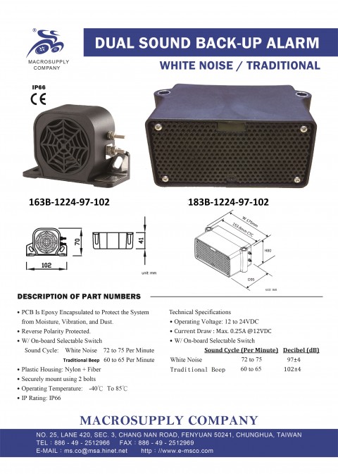 DUAL SOUND REVERSING ALARM